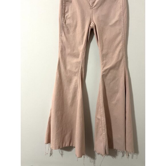 Free People Pink Throw It Back Reversible Flare Jeans Size 24 - Picture 6 of 9